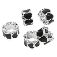 Enamel Zinc Alloy European Beads, platinum color plated, without troll lead & cadmium free Approx 5mm 