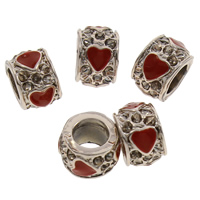 Enamel Zinc Alloy European Beads, Drum, gold color plated, large hole lead & cadmium free Approx 5mm, Inner Approx 1mm 