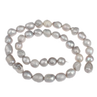 Perles de culture d'eau douce Keishi, perle d'eau douce cultivée, baroque, gris, 8-9mm Environ 0.8mm Environ 15 pouce, Vendu par brin