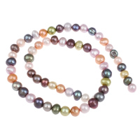Potato Cultured Freshwater Pearl Beads, mixed colors, 7-8mm Approx 0.8mm Approx 15.5 Inch 
