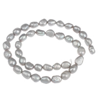 Keshi Cultured Freshwater Pearl Beads, grey, 8-9mm Approx 0.8mm Approx 15 Inch 