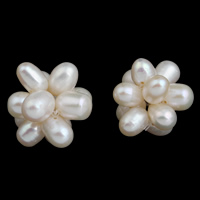 Ball Cluster Cultured Pearl Beads, perle d'eau douce cultivée, pomme de terre, naturel, blanc, 18-28mm, Vendu par PC