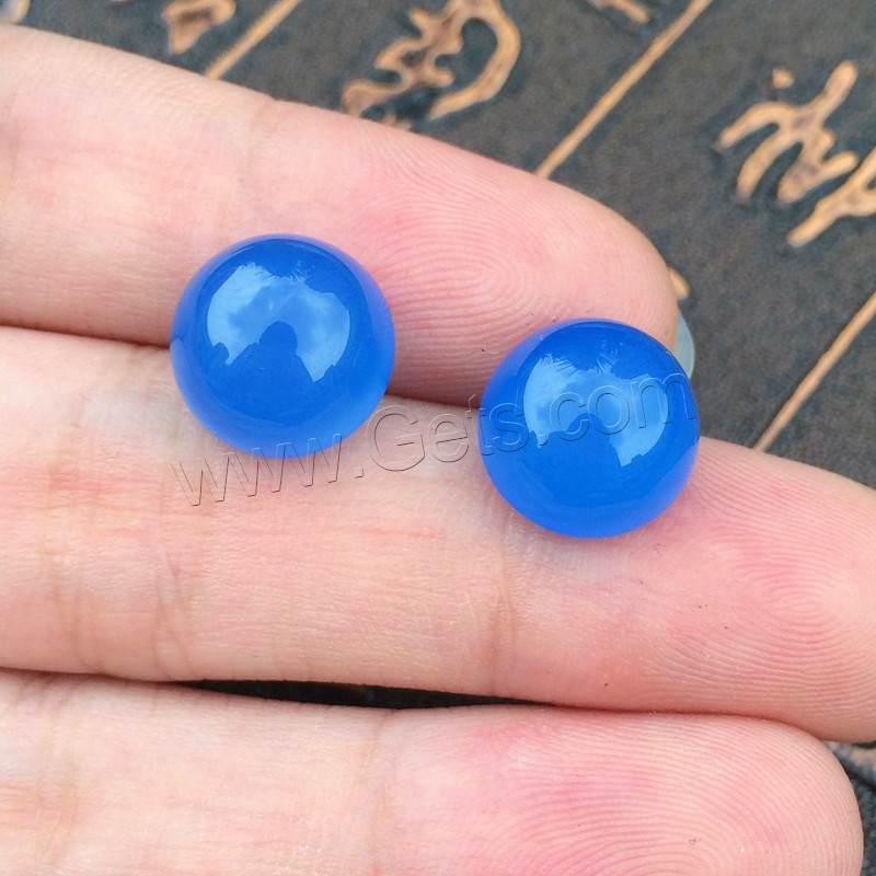 Blue Chalcedony Cabochon, Dome, natural, different size for choice & flat back, Sold By PC