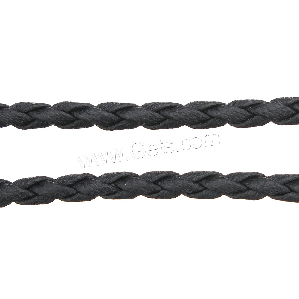 PU Cord, PU Leather, imitation goat skin leather & braided bracelet & different size for choice, black, 100Yards/PC, Sold By PC