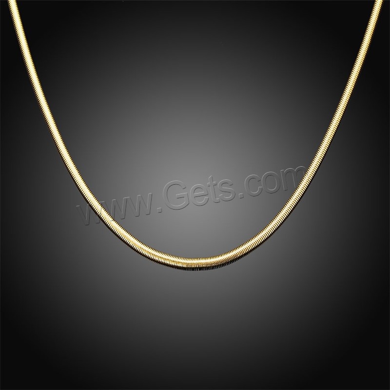 Newegg® Schmuck Halskette, Messing, 18 K vergoldet, unterschiedliche Länge der Wahl & Schlangekette & für Frau, verkauft von Strang