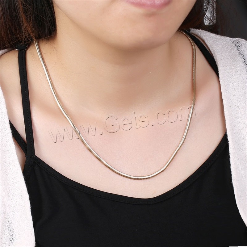 Newegg® Jewelry Necklace, Brass, 18K gold plated, different length for choice & snake chain & for woman, Sold By Strand