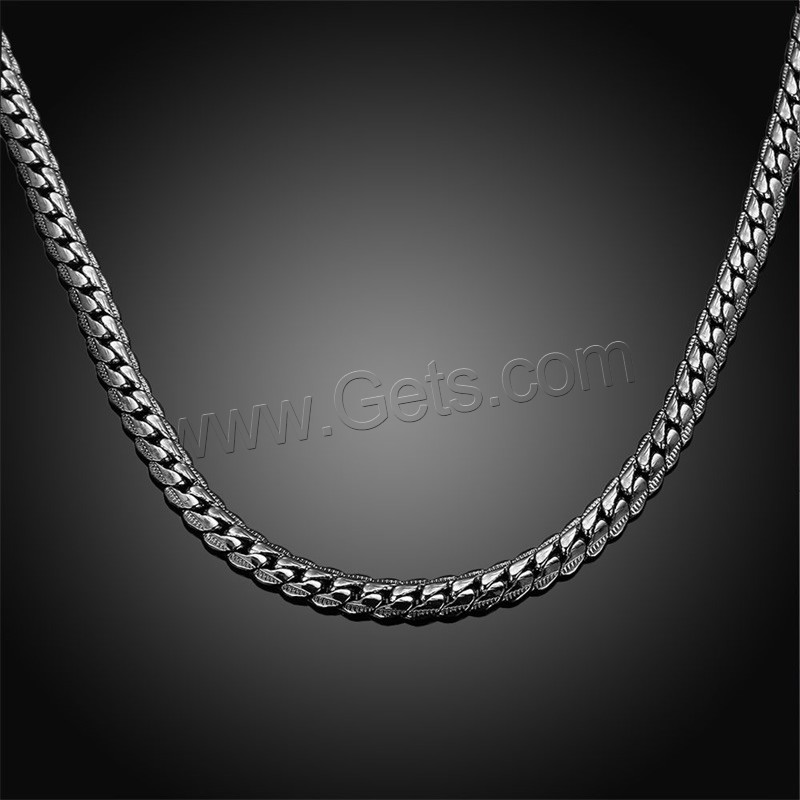 Newegg® ожерелье ювелирных изделий, Латунь, Другое покрытие, различной длины для выбора & твист овал & Мужский, Много цветов для выбора, 6mm, продается Strand