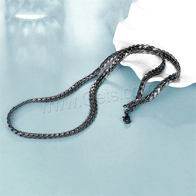 Newegg® Jewelry Necklace, laiton, Placage, longueur différente pour le choix & chaîne de torsion ovale & pour homme, plus de couleurs à choisir, 6mm, Vendu par brin