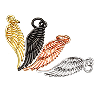 Bijoux pendentifs en laiton, forme d'aile, Placage, plus de couleurs à choisir Environ 2.6mm, Vendu par PC