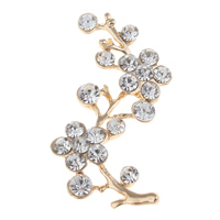 Zinc Alloy Costume Accessories, Flower, gold color plated, with rhinestone, nickel, lead & cadmium free 
