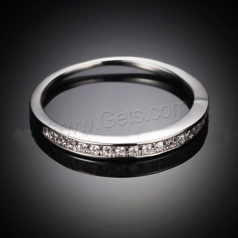 Newegg® Finger-Ring, Messing, platiniert, verschiedene Größen vorhanden & für Frau & mit kubischem Zirkonia, 3mm, verkauft von PC