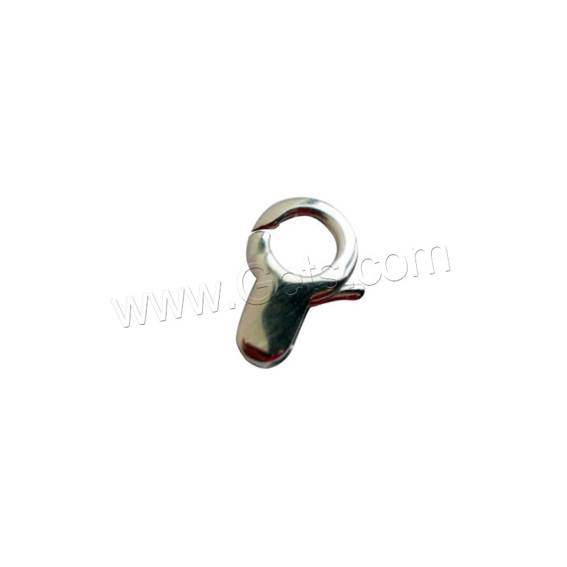 Titanium Steel Lobster Claw Clasp, different size for choice, original color, Hole:Approx 1mm, Sold By PC