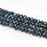 Perla Barroca Freshwater, Perlas cultivadas de agua dulce, Barroco, azul, 8-9mm, agujero:aproximado 1mm, longitud:aproximado 15.5 Inch, Vendido por Sarta
