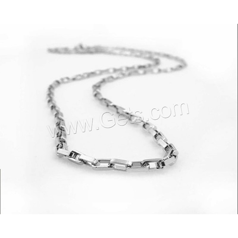Stainless Steel Chain Jewelry, different size for choice & rectangle chain, original color, Sold By m