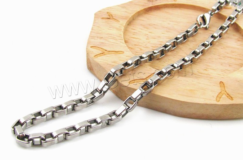 Stainless Steel Chain Jewelry, different size for choice & rectangle chain, original color, Sold By m