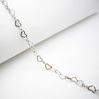 Stainless Steel Chain Jewelry, heart chain, original color, 0.5mm 