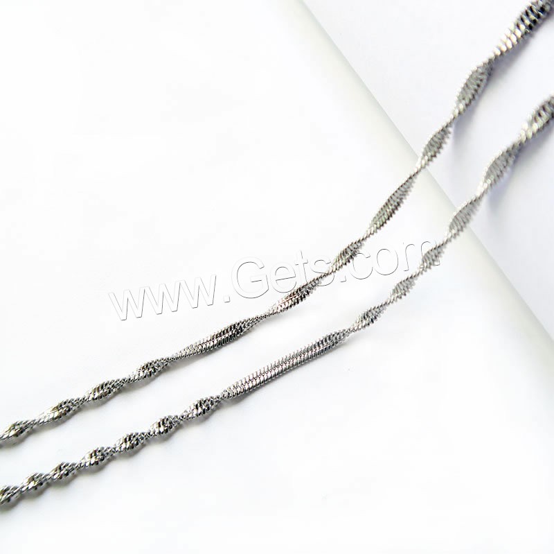 Stainless Steel Singapore Chain, different size for choice, original color, Sold By m