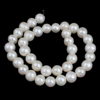 Perlas Patata Freshwater, Perlas cultivadas de agua dulce, natural, Blanco, 11-12mm, agujero:aproximado 2.5mm, longitud:aproximado 15 Inch, Vendido por Sarta
