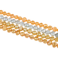 Perles nacres baroques de culture d'eau douce , perle d'eau douce cultivée, plus de couleurs à choisir, 6-7mm Environ 0.8mm Environ 15 pouce, Vendu par brin