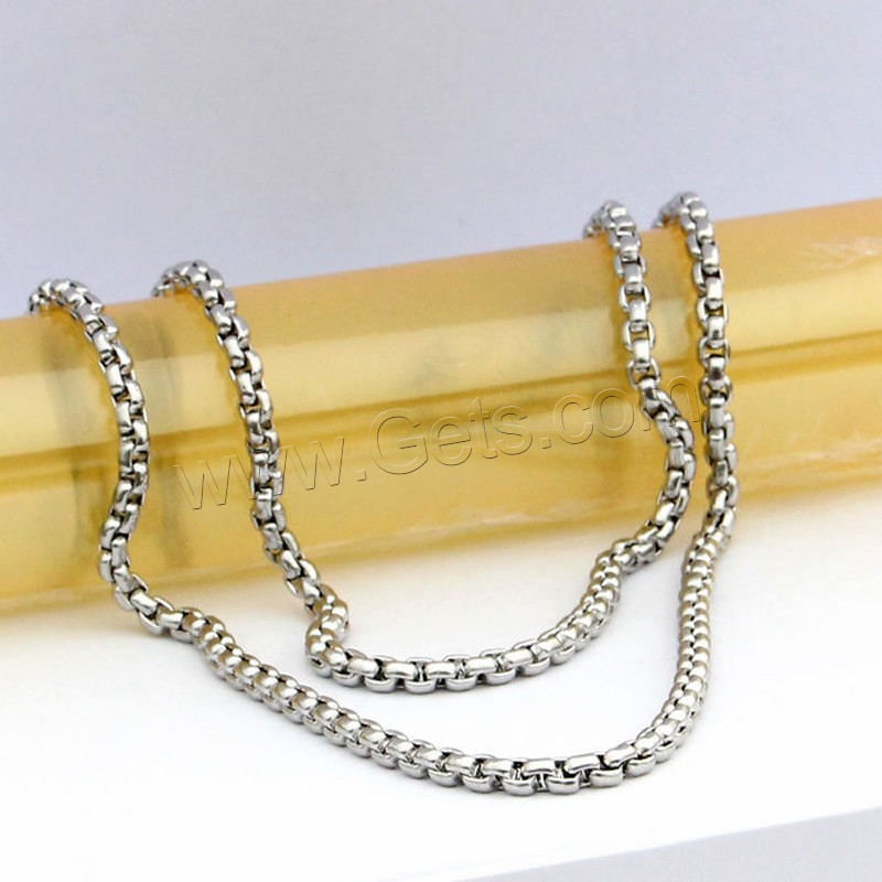 Collar de cadena de acero inoxidable, diverso tamaño para la opción & cadena de caja, color original, longitud:aproximado 17.5 Inch, Vendido por Sarta