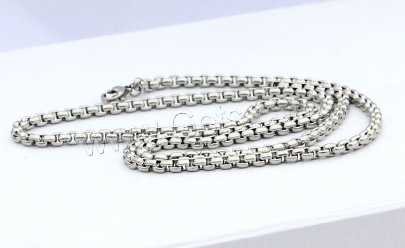 Collar de cadena de acero inoxidable, diverso tamaño para la opción & cadena de caja, color original, longitud:aproximado 17.5 Inch, Vendido por Sarta