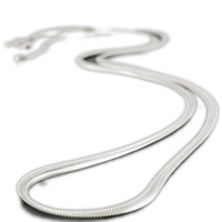 Stainless Steel Chain Necklace, herringbone chain, original color, 4mm Approx 17.5 Inch 