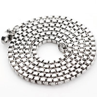Stainless Steel Chain Necklace & box chain, original color Approx 17.5 Inch 