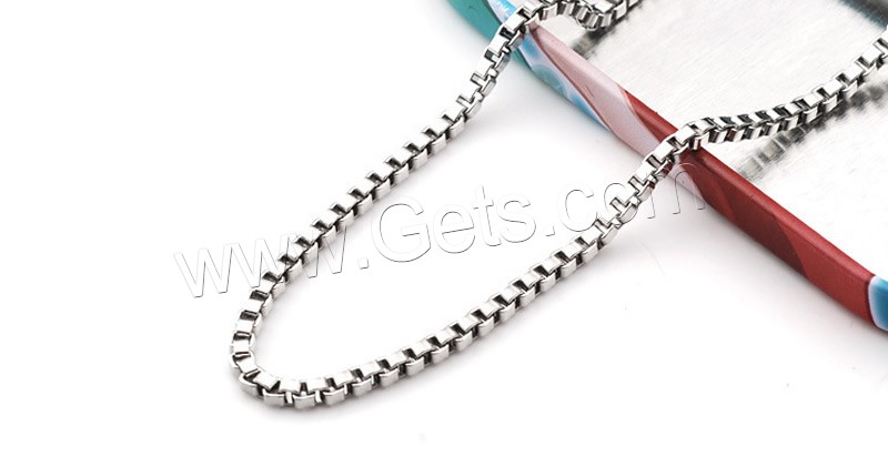 Stainless Steel Chain Necklace, different size for choice & box chain, original color, Length:Approx 17.5 Inch, Sold By Strand