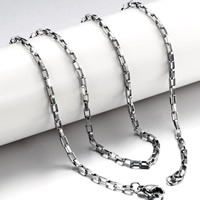 Stainless Steel Chain Necklace, box chain, original color, 3mm Approx 19.5 Inch 
