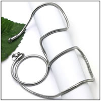 цепочки, нержавеющая сталь, разный размер для выбора & змея цепи, оригинальный цвет, длина:Приблизительно 17.5 дюймовый, продается Strand
