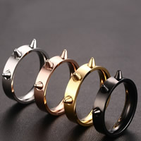 Stainless Steel Finger Ring, plated & for woman 4.5mm 