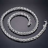 Stainless Steel Chain Necklace & wheat chain & for man, original color, 8mm 