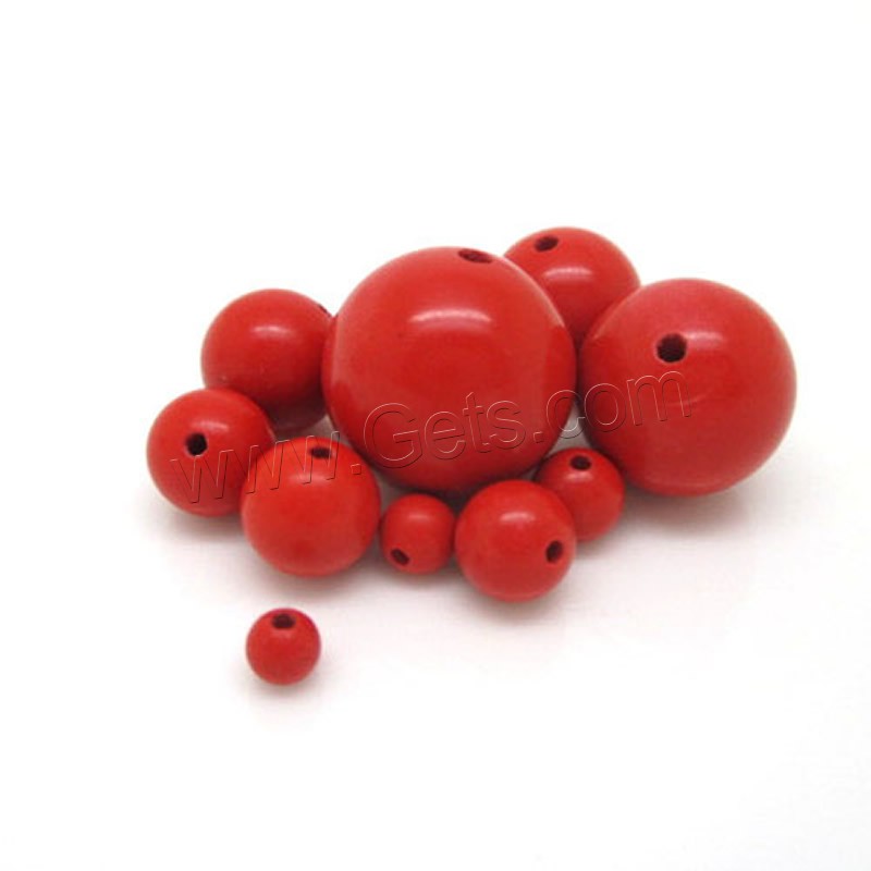 Cinnabar Beads, Round, different size for choice, red, Hole:Approx 1-2mm, Sold By PC
