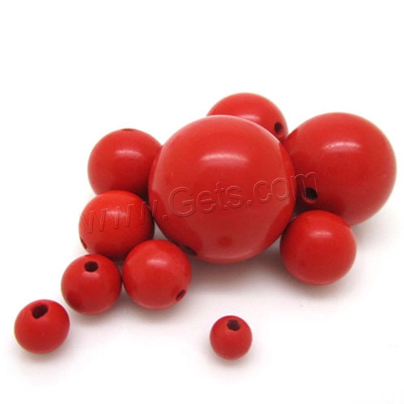 Cinnabar Beads, Round, different size for choice, red, Hole:Approx 1-2mm, Sold By PC