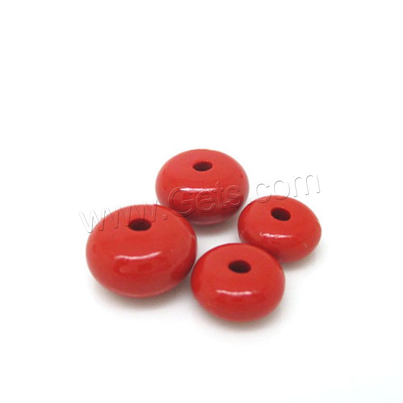 Cinnabar Beads, Flat Round, different size for choice, red, Hole:Approx 1-2mm, Sold By PC
