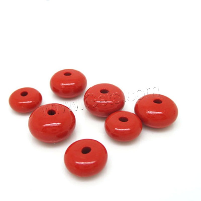 Cinnabar Beads, Flat Round, different size for choice, red, Hole:Approx 1-2mm, Sold By PC