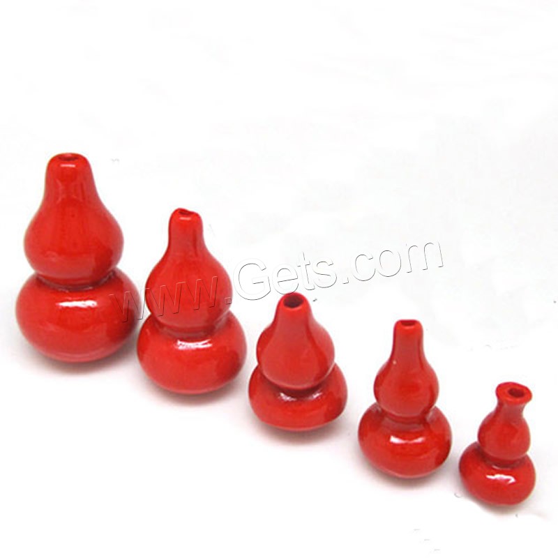 Cinnabar Beads, Calabash, different size for choice, red, Hole:Approx 1-2mm, Sold By PC
