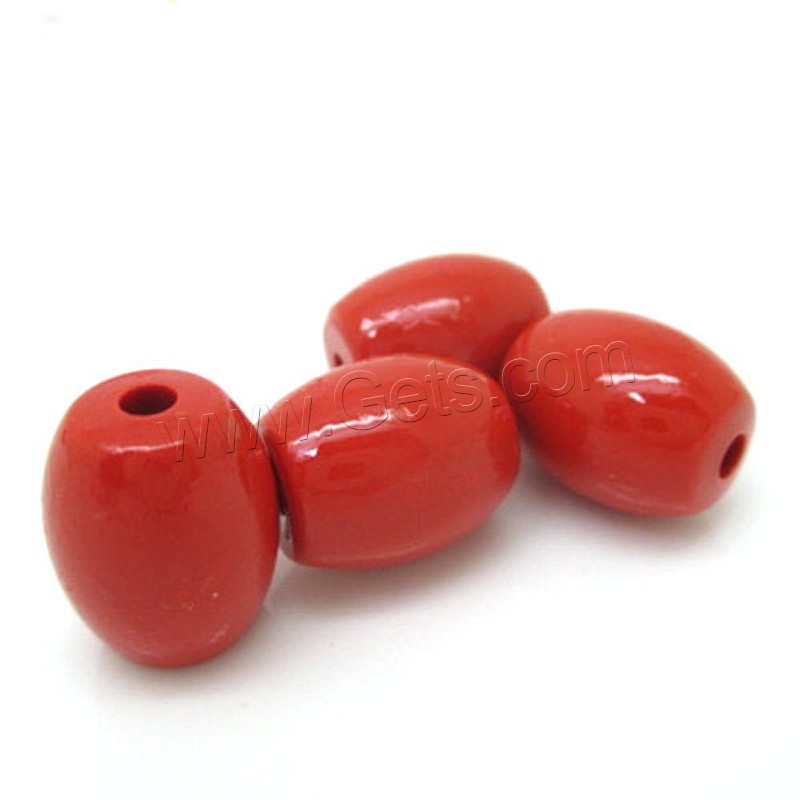 Cinnabar Beads, Drum, different size for choice, red, Hole:Approx 1-2mm, Sold By PC