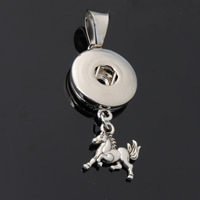 Zinc Alloy Snap Button Pendant Setting, Horse, plated, lead & cadmium free, 18mm Approx 3-5mm, Inner Approx 6mm 