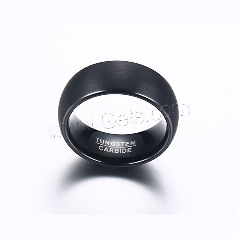 Men Tungsten Steel Ring in Bulk, vacuum plating black​, different size for choice & with letter pattern & brushed & for man, 8mm, Sold By PC