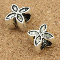 Zinc Alloy European Beads, Flower, antique silver color plated, without troll, lead & cadmium free Approx 5mm 