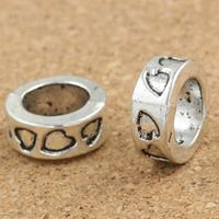 Zinc Alloy Large Hole Beads, Rondelle, antique silver color plated, lead & cadmium free Approx 8mm 