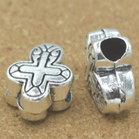 Zinc Alloy European Bead, Cross, antique silver color plated, without troll, lead & cadmium free Approx 4mm 