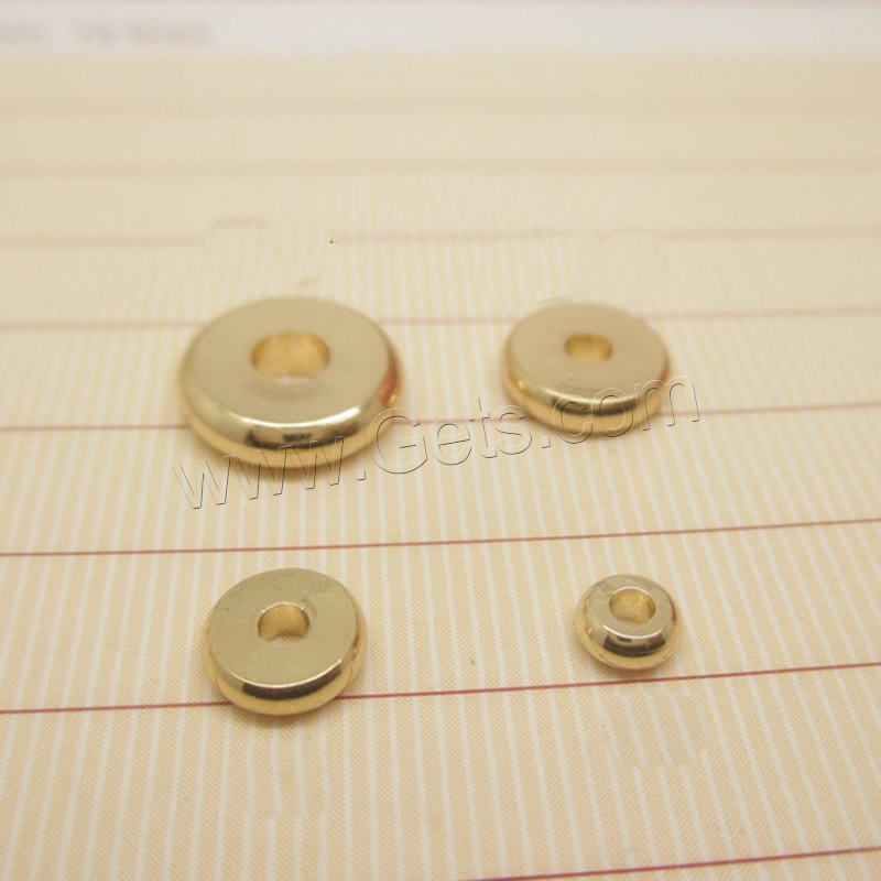 Brass Spacer Beads, Flat Round, 24K gold plated, different size for choice, lead & cadmium free, Hole:Approx 1-2mm, Sold By PC