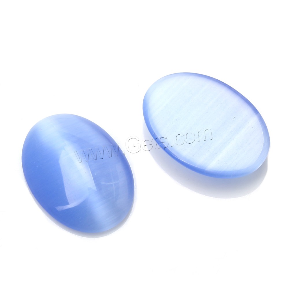 Cats Eye Cabochons, Flat Oval, different size for choice & flat back, more colors for choice, 1000PCs/Bag, Sold By Bag