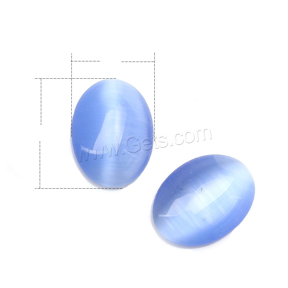 Cats Eye Cabochons, Flat Oval, different size for choice & flat back, more colors for choice, 1000PCs/Bag, Sold By Bag