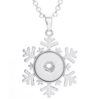 Zinc Alloy Snap Button Pendant Setting, Snowflake, platinum color plated, lead & cadmium free, 18mm Approx 3-5mm, Inner Approx 6mm 