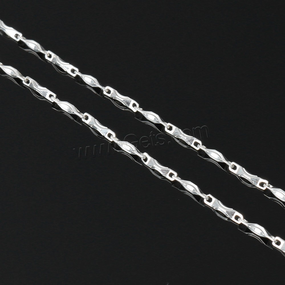 Sterling Silver Necklace Chain, 99% Sterling Silver, different length for choice & bar chain, 6.5x1x1mm, Sold By Strand