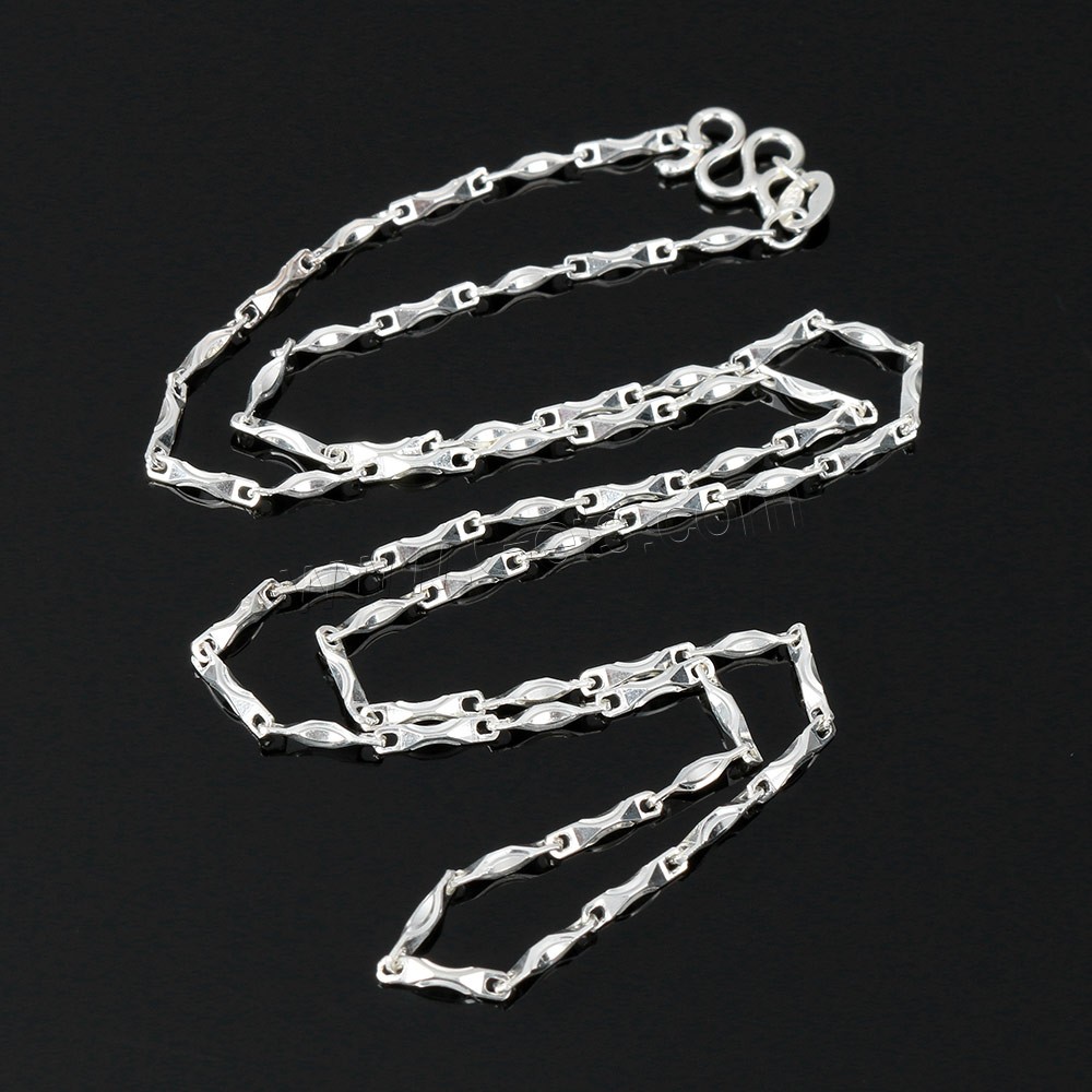 Collar de cadena de plata esterlina, 99%, longitud diferente para la opción & cadena de la barra, 7.5x1.5x1.5mm, Vendido por Sarta