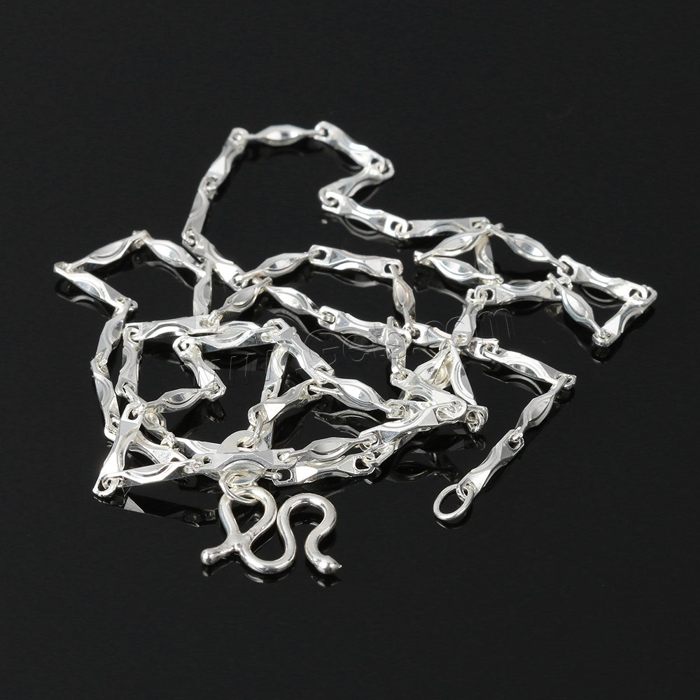 Sterling Silver Necklace Chain, 99% Sterling Silver, different length for choice & bar chain, 7.5x1.5x1.5mm, Sold By Strand